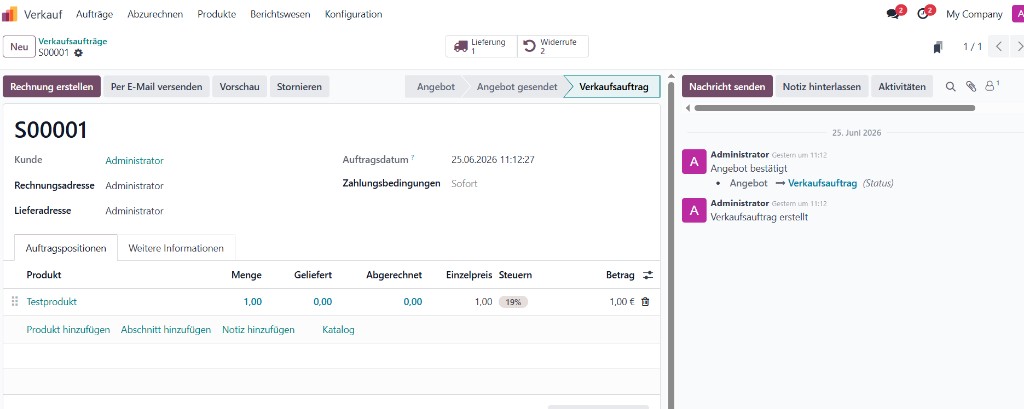 Smart Button am Auftrag