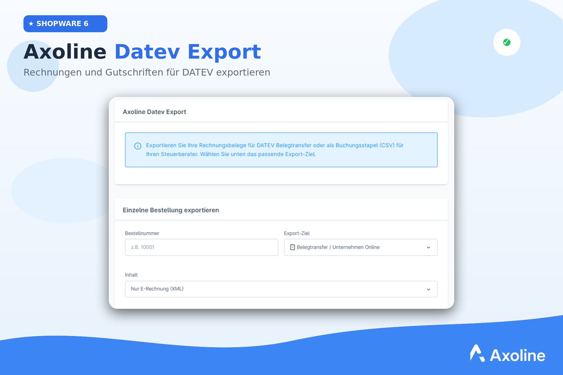 Axoline Datev Export: Rechnungen und Gutschriften für DATEV exportieren