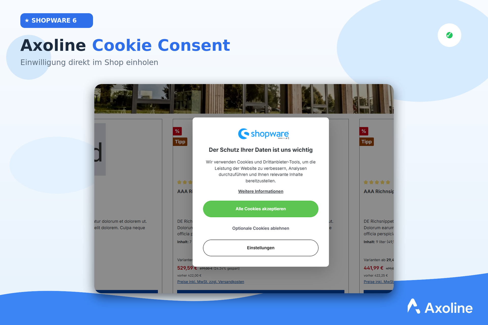 Axoli Cookie Consent: Willkommens-Popup im Shop