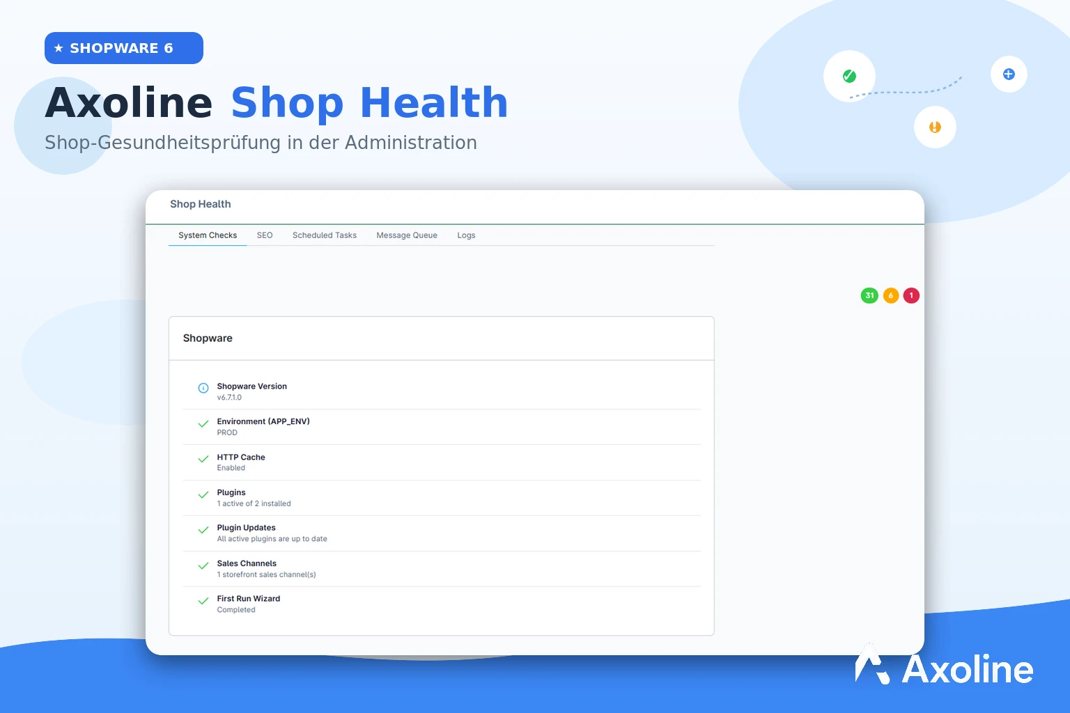 Axoline Shop Health: Shop-Gesundheitsprüfung in der Administration